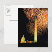 Carte Postale 4 juillet, Firework Display, Skyline (Devant / Derrière)