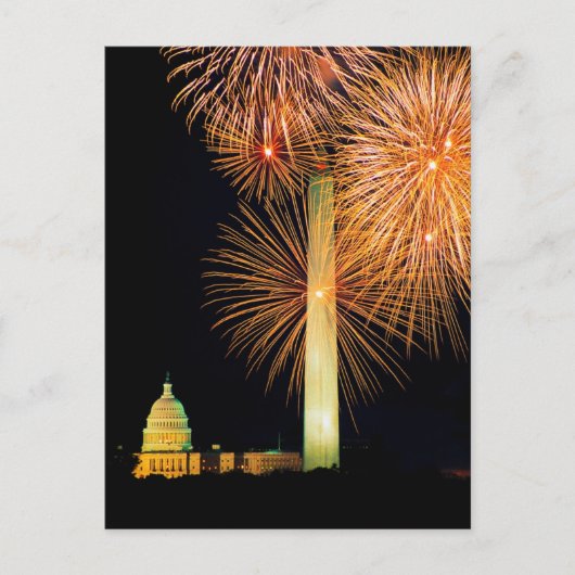 Carte Postale 4 juillet, Firework Display, Skyline (Devant)