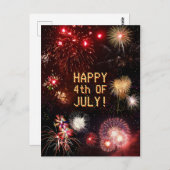 Carte postale 4 juillet Fireworks (Devant / Derrière)