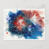 Carte postale 4 juillet Fireworks (Devant)