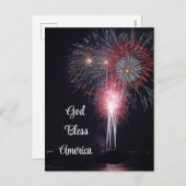 Carte postale 4 juillet Fireworks Holiday (Devant / Derrière)