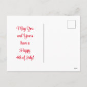 Carte postale 4 juillet Fireworks Holiday (Dos)