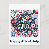 Carte Postale 4 juillet florale (Devant)