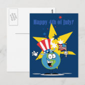 Carte Postale 4 juillet heureux (Devant / Derrière)