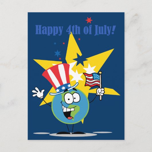 Carte Postale 4 juillet heureux (Devant)