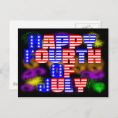 Carte Postale 4 juillet heureux (Devant / Derrière)