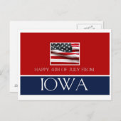 Carte Postale 4 juillet heureux de l'iowa (Devant / Derrière)