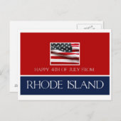 Carte Postale 4 juillet heureux de Rhode Island (Devant / Derrière)