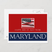Carte Postale 4 juillet heureux du Maryland (Devant / Derrière)