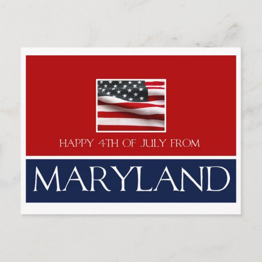 Carte Postale 4 juillet heureux du Maryland (Devant)