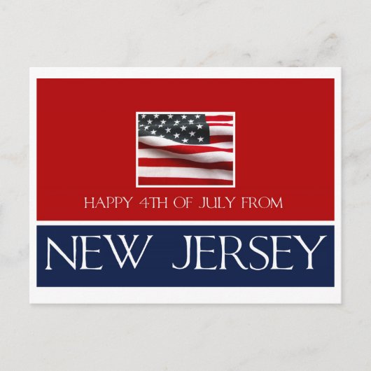 Carte Postale 4 juillet heureux du New Jersey (Devant)