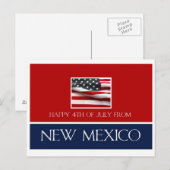 Carte Postale 4 juillet heureux du Nouveau-Mexique (Devant / Derrière)
