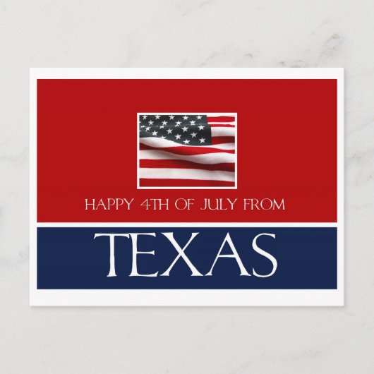 Carte Postale 4 juillet heureux du texas (Devant)