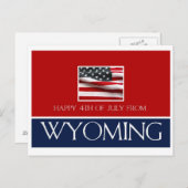 Carte Postale 4 juillet heureux du Wyoming (Devant / Derrière)