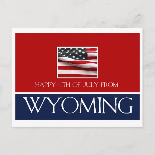 Carte Postale 4 juillet heureux du Wyoming (Devant)