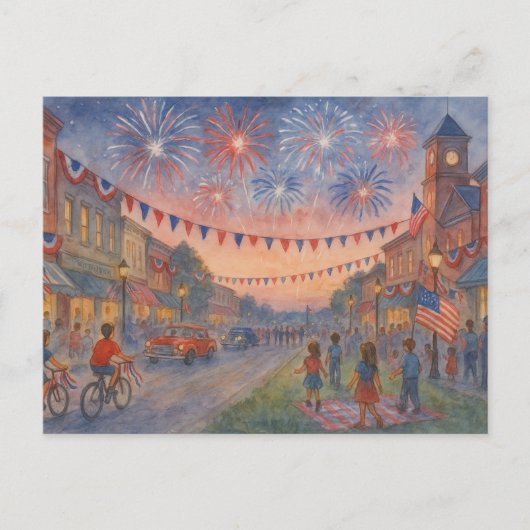 Carte Postale 4 juillet Joyeuse fête de l'indépendance (Devant)