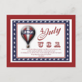 Carte Postale 4 juillet modèle - personnalisable (Devant)