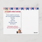 Carte Postale 4 juillet Pancake Breakfast Faire-part (Dos)