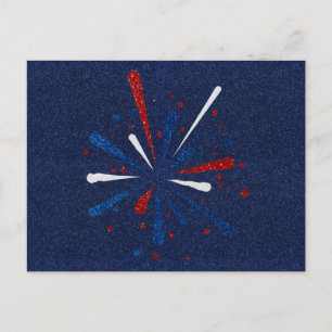 Carte Postale 4 juillet Parties scintillant feux d'artifice