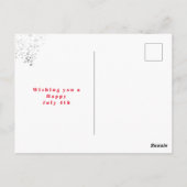 Carte Postale 4 juillet photo Red White Blue Stars (Dos)