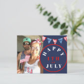 Carte Postale 4 juillet photo Rouge Blanc Bleu (Debout devant)