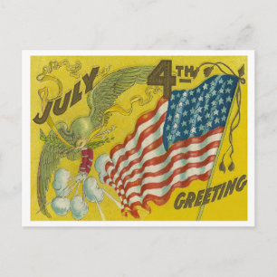 Carte Postale 4 juillet Salutation