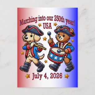 Carte Postale 4 juillet Semiquincentenaire du 250e anniversaire