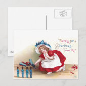 Carte Postale 4 juillet Soldats des filles et des jouets (Devant / Derrière)