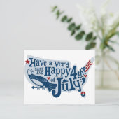 Carte Postale 4 juillet Sûr Et Heureux (Debout devant)