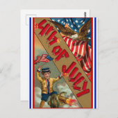 Carte postale 4 juillet vintage (Devant / Derrière)