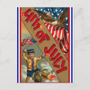 Carte postale 4 juillet vintage