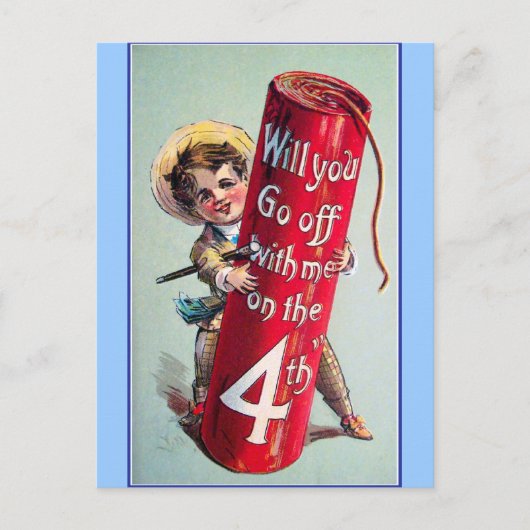 Carte Postale 4 juillet vintage (Devant)