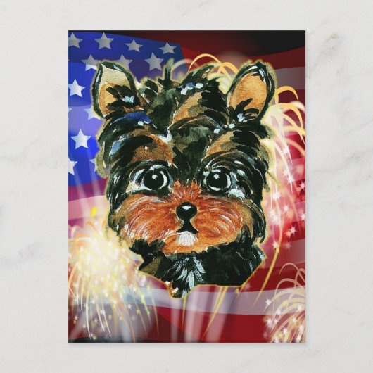Carte Postale 4 juillet YORKIE (Devant)