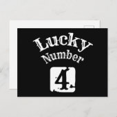 Carte Postale 4 - Numéro Chanceux 4 Chance (Devant / Derrière)