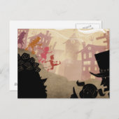 Carte Postale 4 Petits Monstres - Marcher À Travers La Ville (Devant / Derrière)