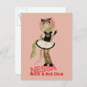 Carte Postale 4 Petits monstres - Nessa (Devant / Derrière)