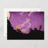 Carte Postale 4 Petits monstres - Nuit d'Halloween (Devant / Derrière)