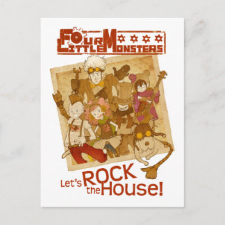 Carte Postale 4 Petits monstres - Rock the House