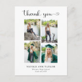 Carte Postale 4 Photo Collage Élégant Merci de graduation (Devant)