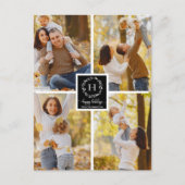 Carte Postale 4 Photos Collage Joyeuses Fêtes de Noël Noir (Devant)