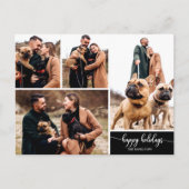 Carte Postale 4 Photos Collage Joyeuses Fêtes de Noël Noir (Devant)