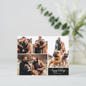 Carte Postale 4 Photos Collage Joyeuses Fêtes de Noël Noir (Debout devant)