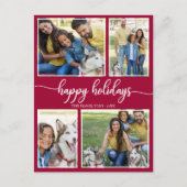 Carte Postale 4 Photos Collage Joyeuses Fêtes Modernes Noël (Devant)