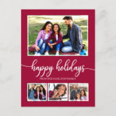 Carte Postale 4 Photos Collage Joyeuses Fêtes Modernes Noël (Devant)