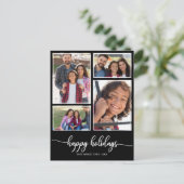 Carte Postale 4 Photos Collage Joyeuses Fêtes Modernes Noirs (Debout devant)