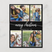 Carte Postale 4 Photos Collage Joyeux Noël Mignon Noir (Devant)