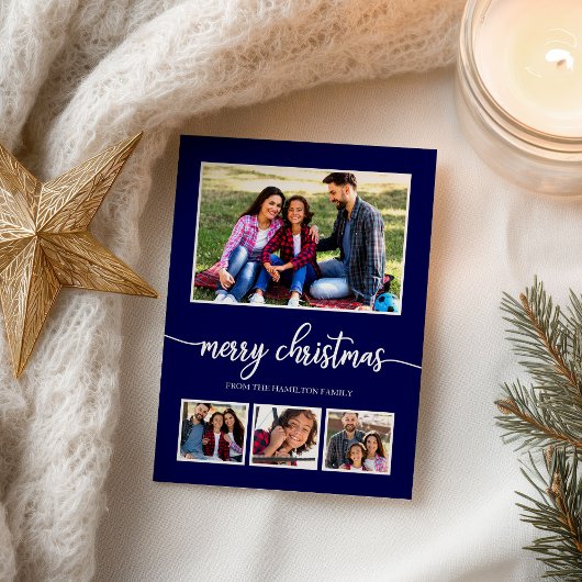 Carte Postale 4 Photos Collage Joyeux Noël Vacances modernes