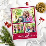 Carte Postale 4 photos Collage Warm Wishes Modern Christmas<br><div class="desc">4 Photos Collage Chaleureux Voeux Moderne Carte Postale de Noël</div>