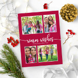 Carte Postale 4 Photos de Collage Warm Wishes Simple Christmas<br><div class="desc">4 Photos Collage Chaleureux Voeux Simple Carte postale de Noël</div>