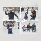 Carte Postale 4 photos minimalistes modernes avec texte (Devant)